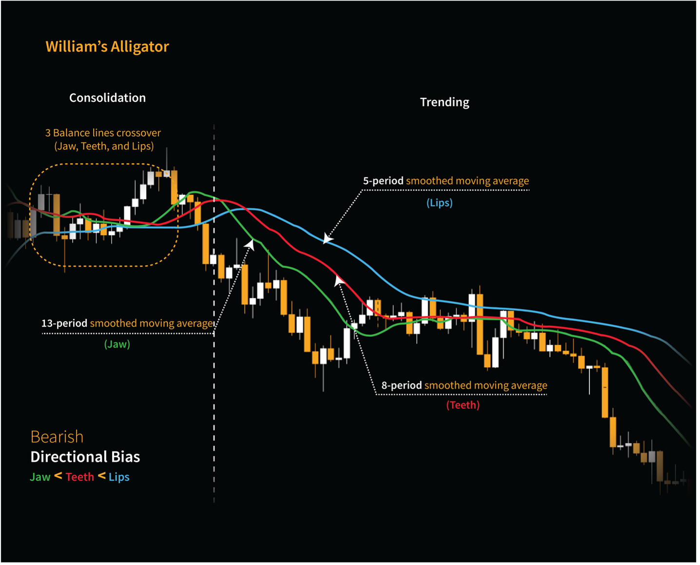 image with a Bearish Directional Bias - William’s Alligator